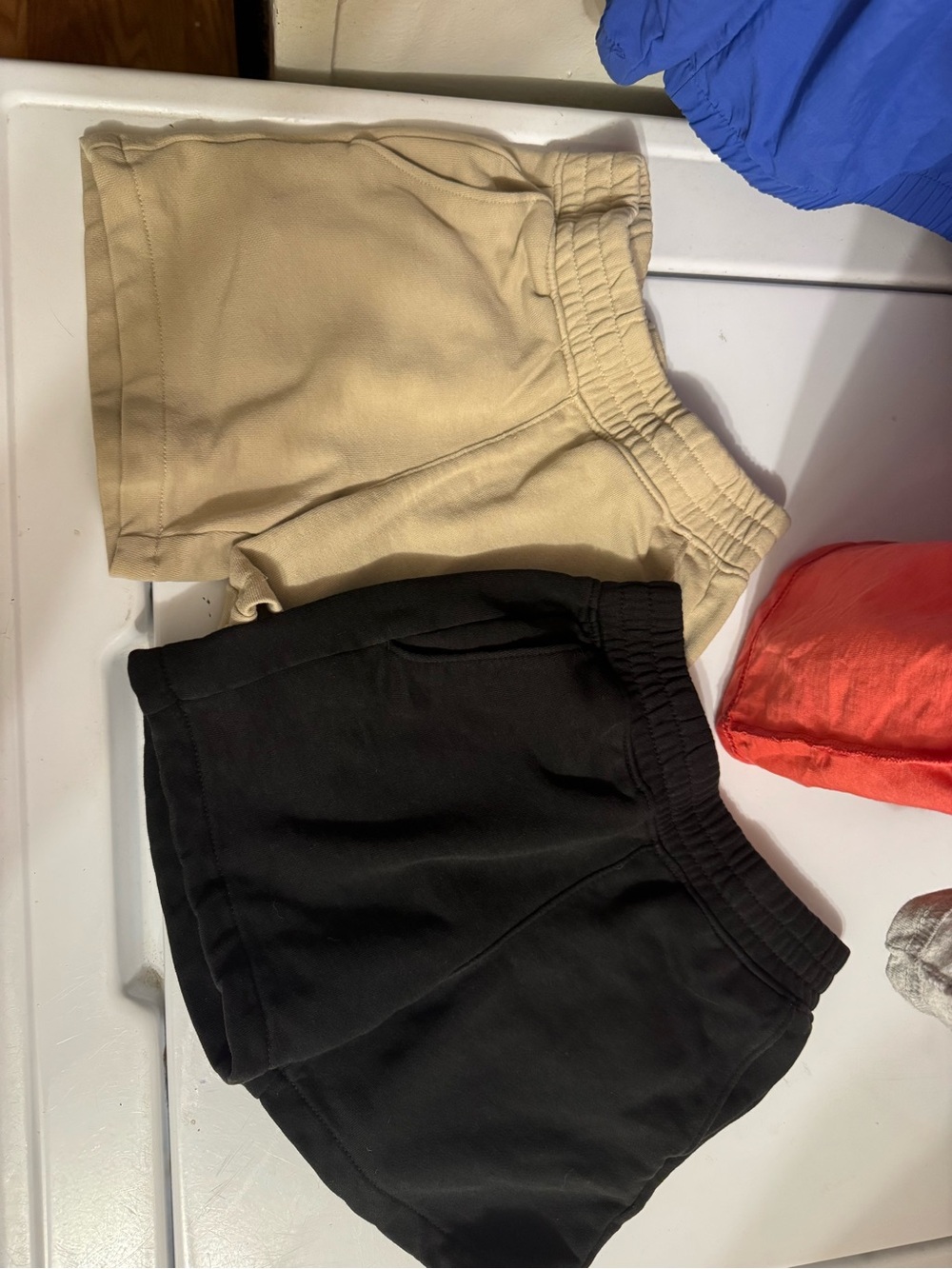 Everyday Elastic Waist Women’s Shorts - Black and Beige